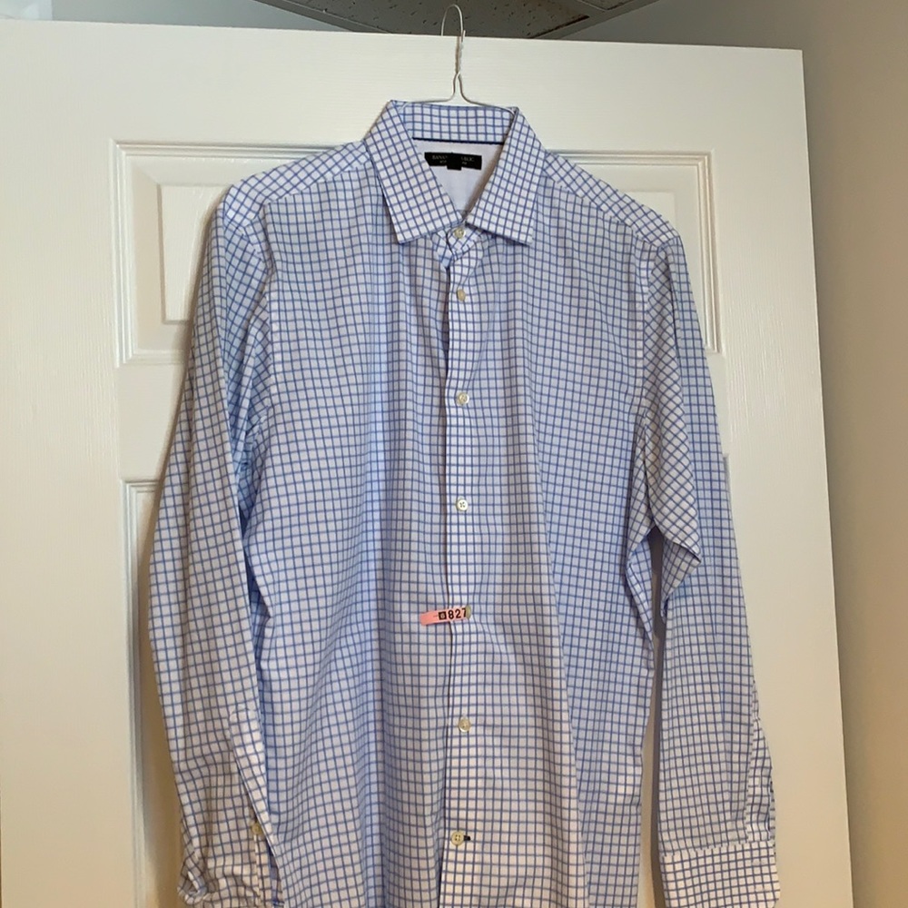 Banana Republic blue and white button up